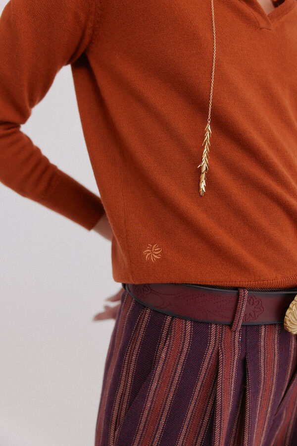 Hoss Intropia Idoia. Cárdigan con cuello solapa Naranja