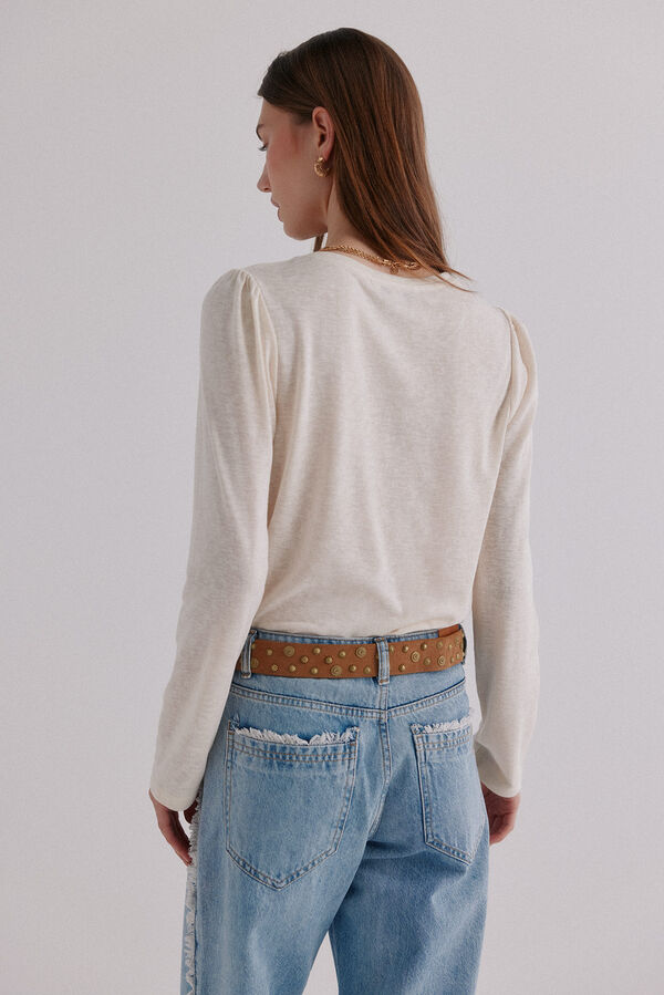 Hoss Intropia Margot. Camiseta manga manga Beige