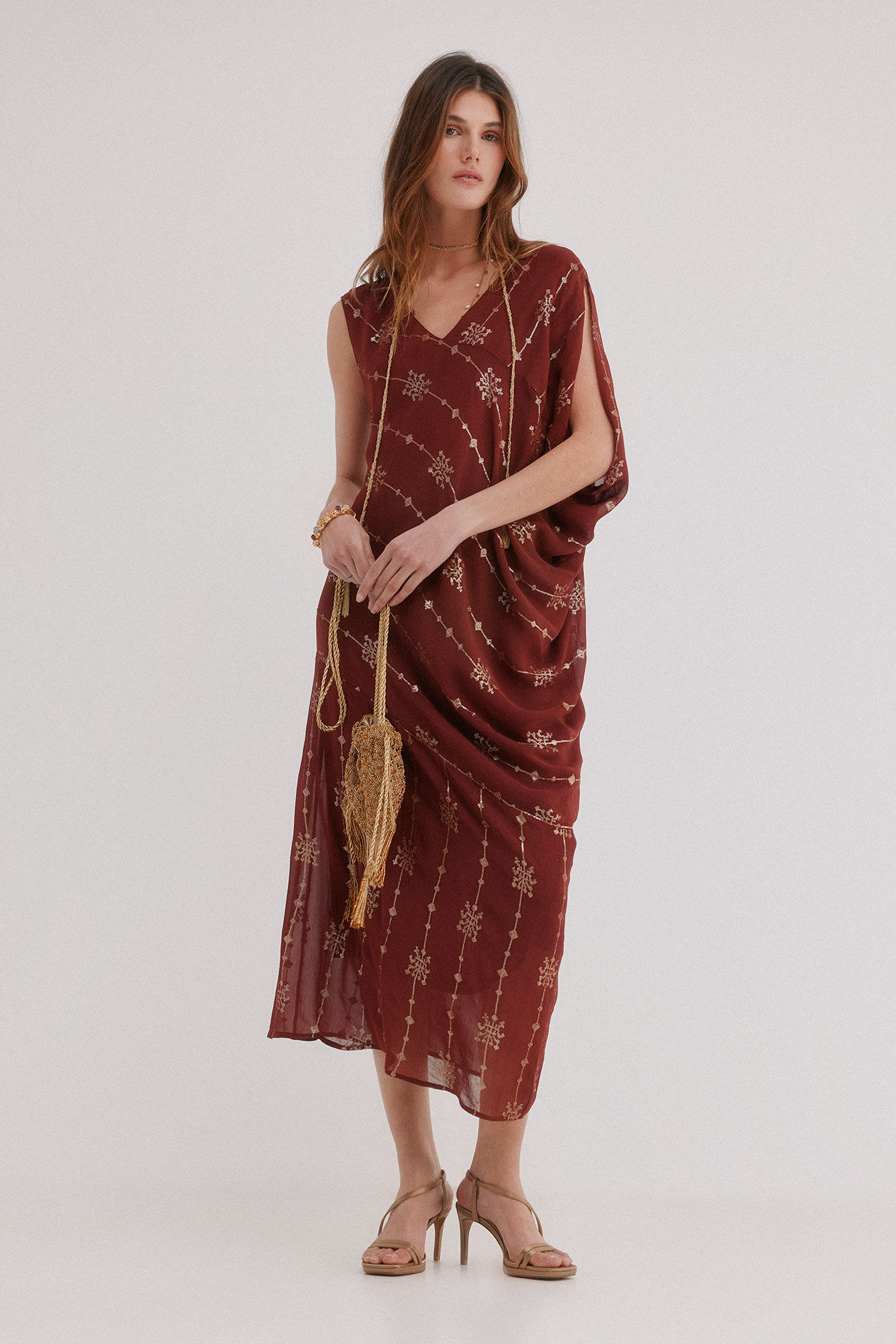 Hoss Intropia Atenea. Vestido comprido assim&eacute;trico