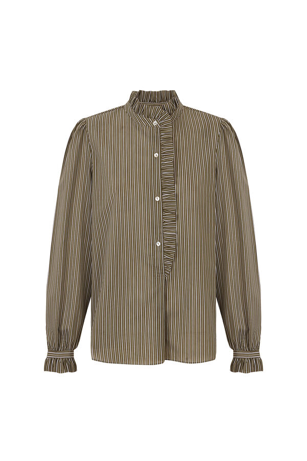Hoss Intropia Cristela. Camisa rayas Kaki