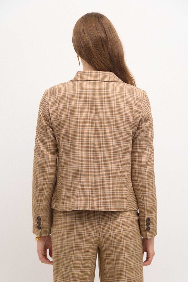 Hoss Intropia Edith. Short checked blazer Ivory