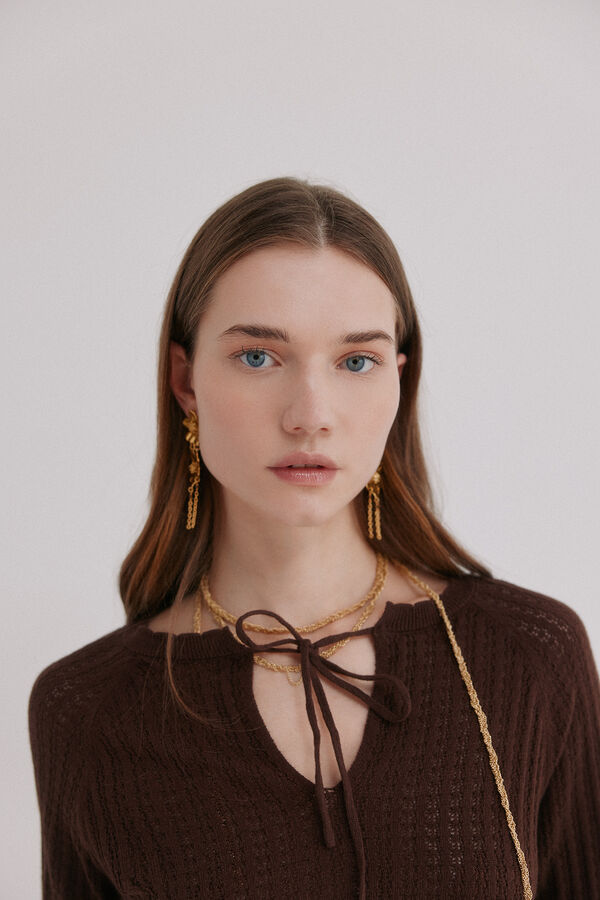 Hoss Intropia Openwork jumper Imala Brown