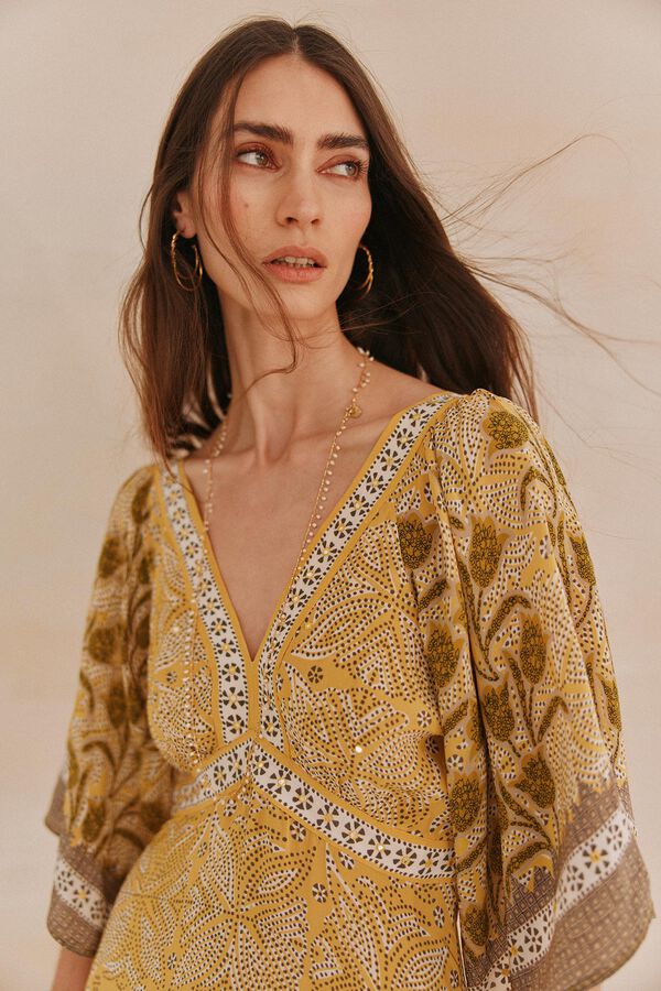 Hoss Intropia Leonora. Vestido estampado Amarelo