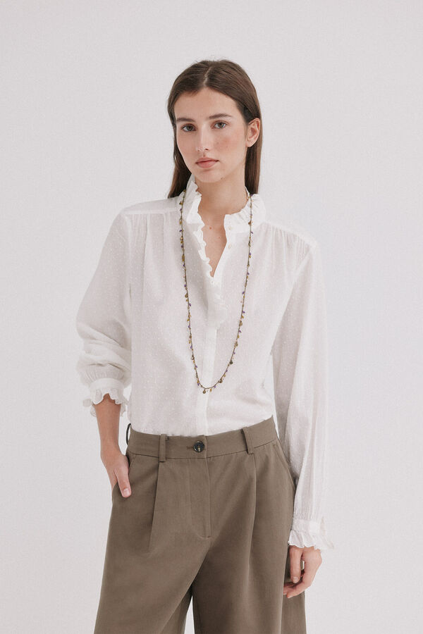 Hoss Intropia Claudette. Camisa plumeti Branco