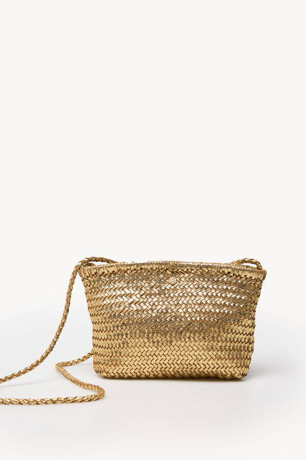 Hoss Intropia Noelle. Bolso bandolera Trenzada en piel Dorado