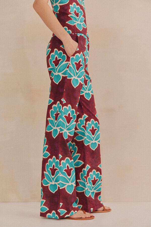 Hoss Intropia Poline. Printed pants Burgundy