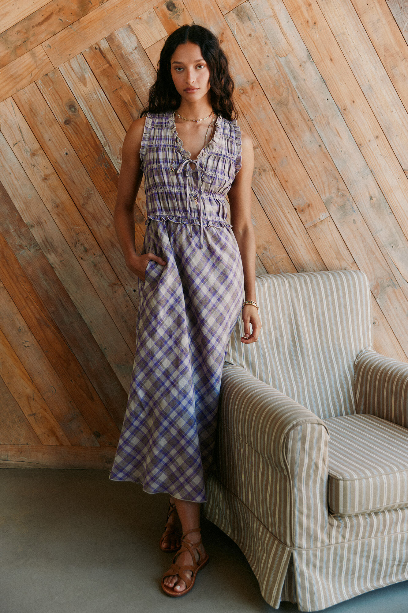 Hoss Intropia Ashley. Vestido xadrez