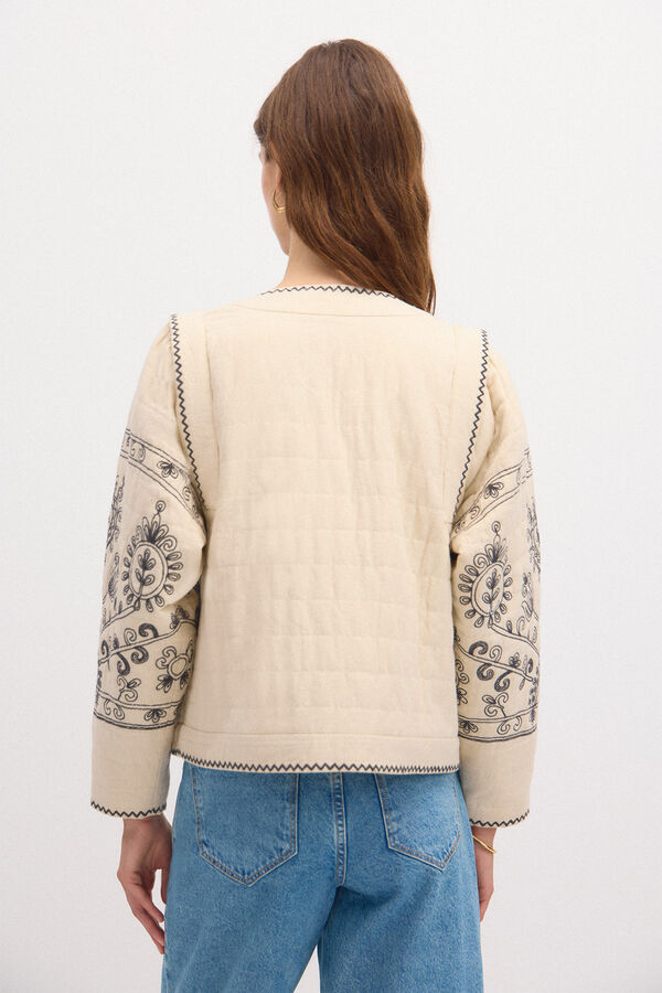 Hoss Intropia Emma. Embroidered cotton jacket Ivory