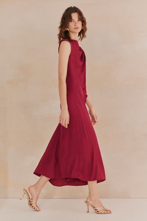 Hoss Intropia Vestido Laura Drapeado Cintura Granada