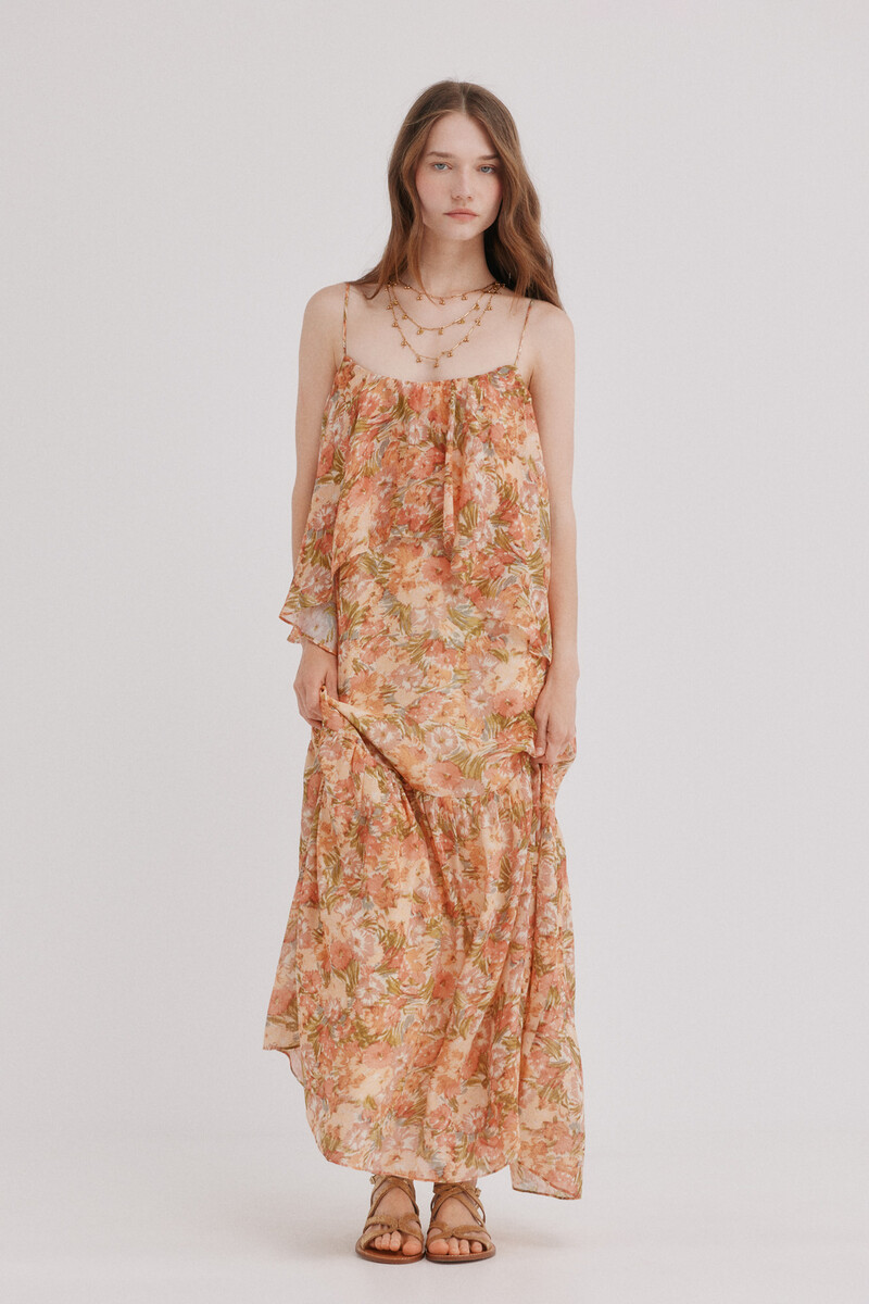 Hoss Intropia Africa. Romantic dress Orange