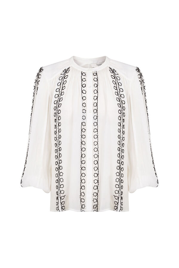 Hoss Intropia Graça. Blusa bordada Branco