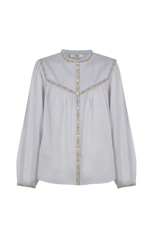 Hoss Intropia Catia. Blusa com pregas Azul