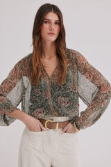 Hoss Intropia Carolina. Blusa estampada Verde