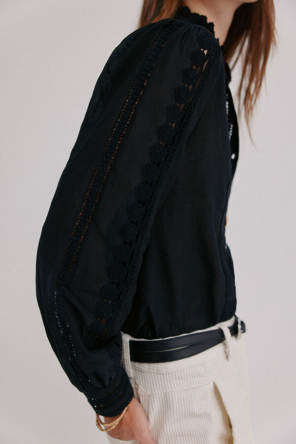 Hoss Intropia Celina. Blusa bordada Preto