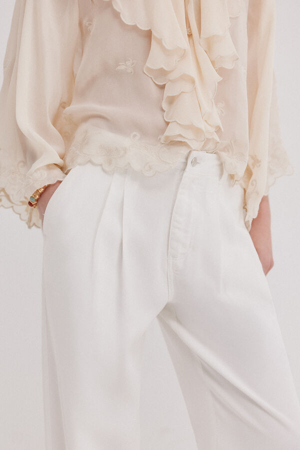 Hoss Intropia Bloom. Denim tencel Branco