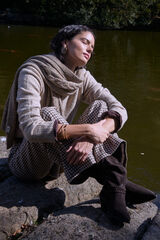 Hoss Intropia Prado. Calça xadrez Ecru