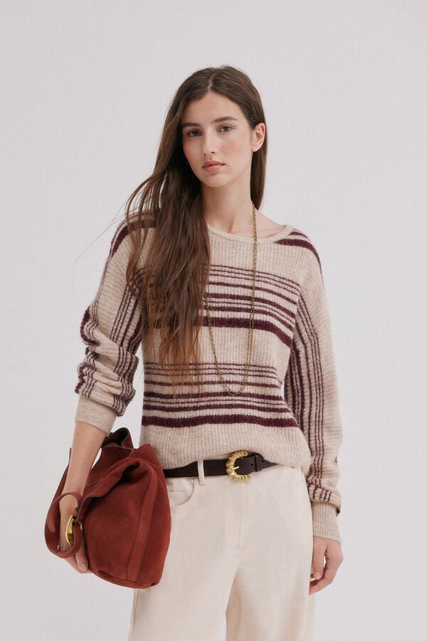 Hoss Intropia Imma.Camisola riscas Khaki
