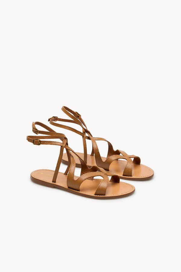 Hoss Intropia Mar. Sand&aacute;lias em pele Castanho