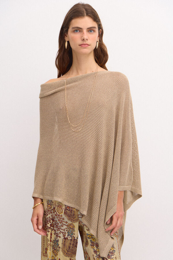 Hoss Intropia Titiana. Jersey-knit cape Gold