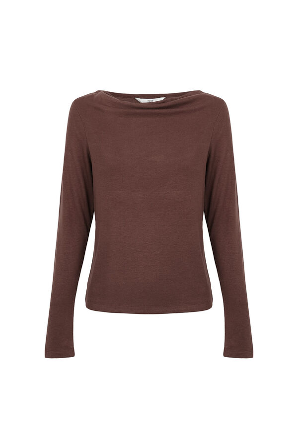 Hoss Intropia Mirta. T-shirt com decote drapeado Castanho