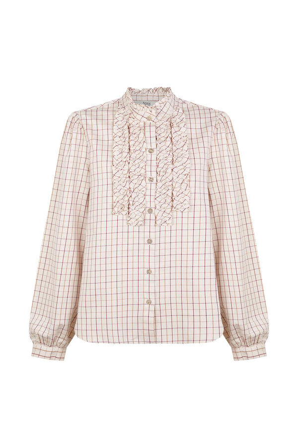 Hoss Intropia Gina. Blusa xadrez Ecru