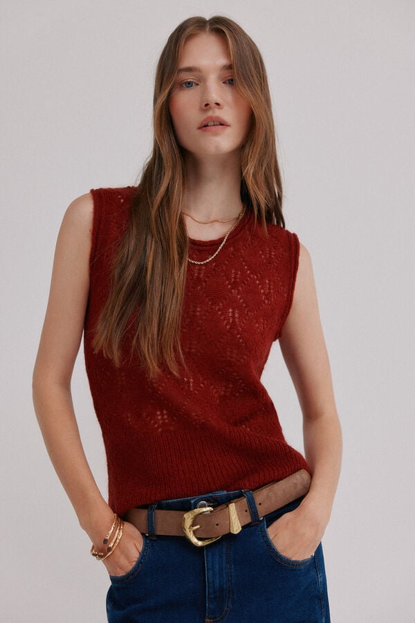 Hoss Intropia Irma. Top vazado Vermelho