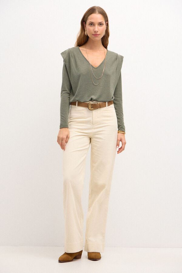 Hoss Intropia Sussan. Long-sleeved T-shirt Khaki