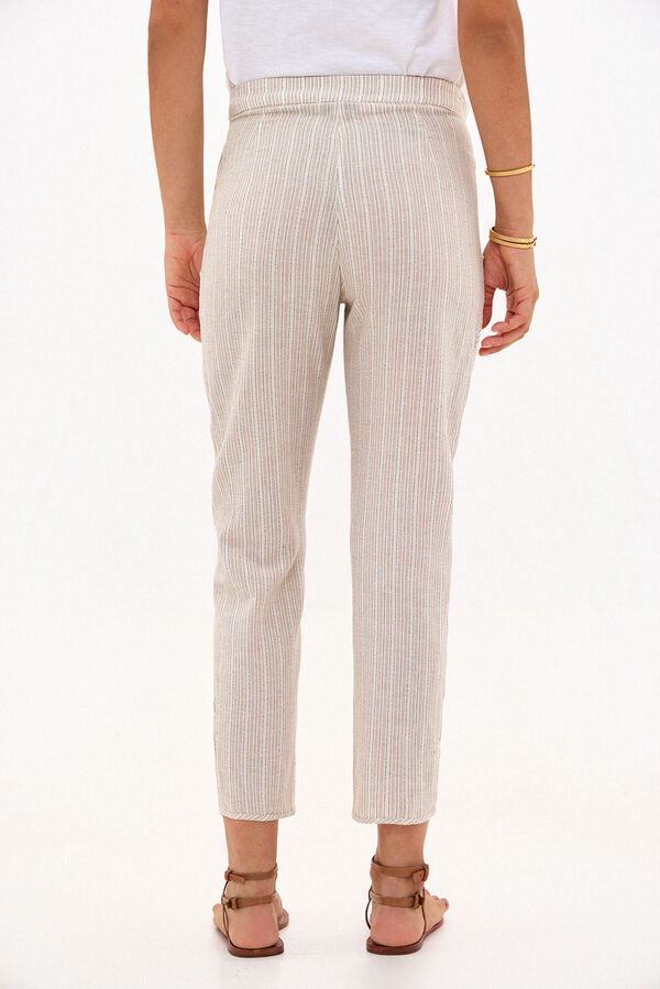 Hoss Intropia Paige. Striped trousers with pockets Ivory