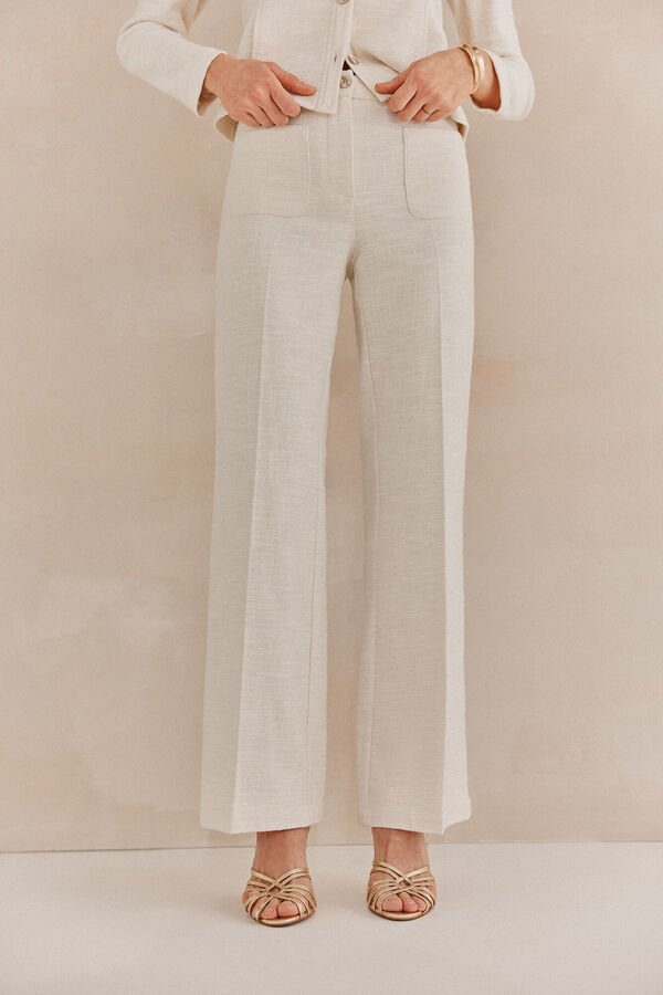 Hoss Intropia Paula. Calças jaquard Branco
