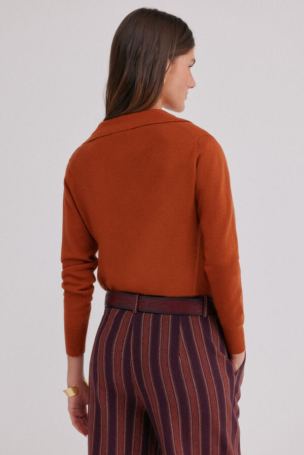 Hoss Intropia Idoia. Cárdigan con cuello solapa Naranja