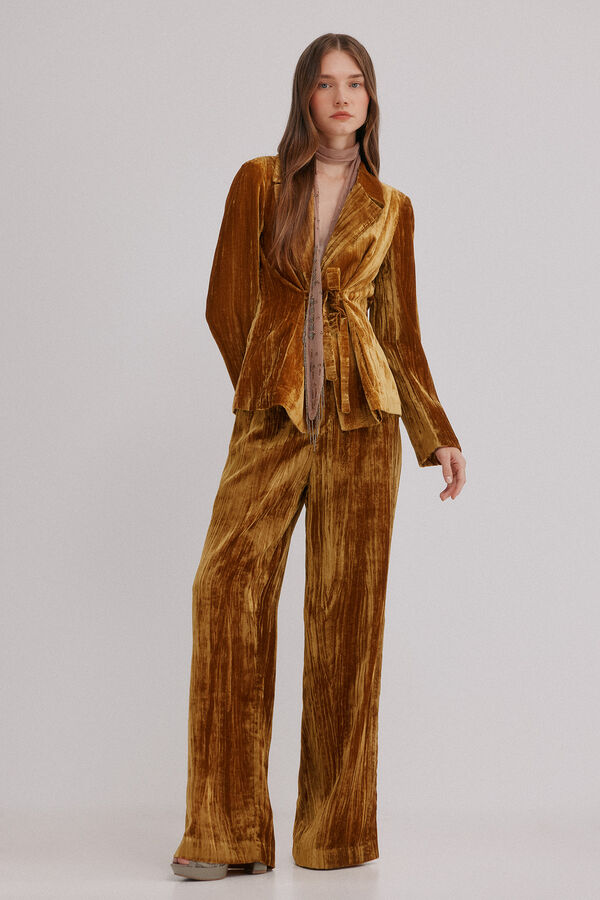 Hoss Intropia Paige. Calça veludo Dourado