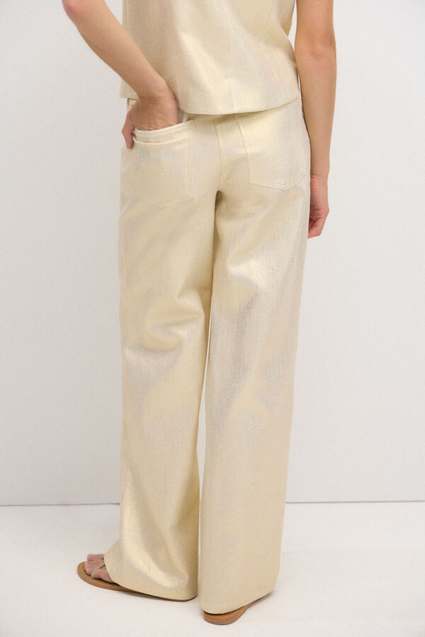 Hoss Intropia Paca. Metallic cotton trousers Ivory