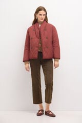 Hoss Intropia Diana. Quilted buttons -down jacket Burgundy