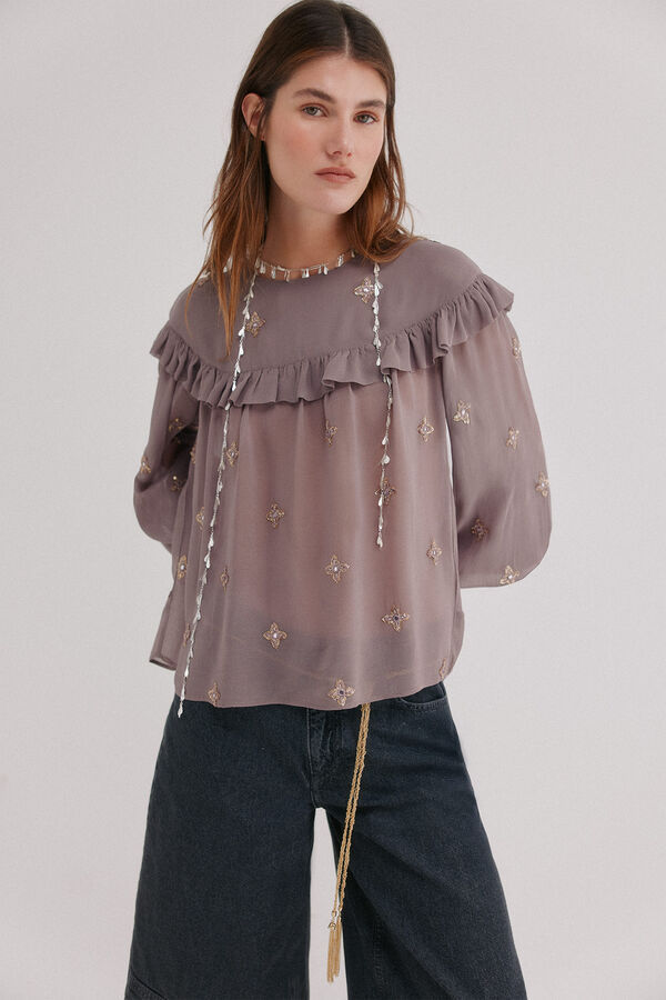 Hoss Intropia C&oacute;sima. Blusa bordada Roxo