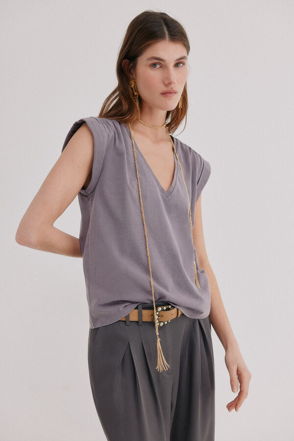 Hoss Intropia Mabel. T-shirt com aba Roxo