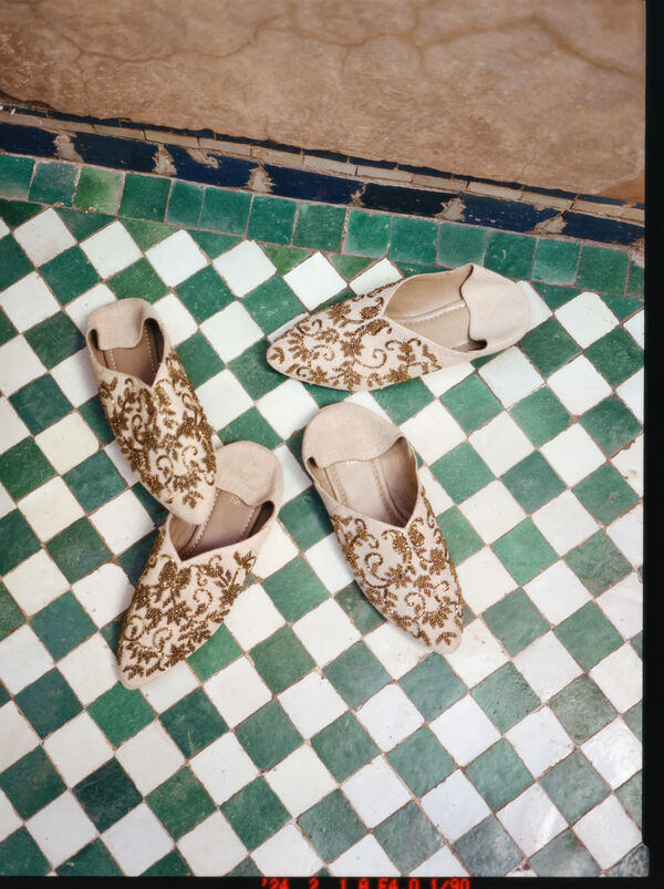 Hoss Intropia Maialen. Beaded slippers Ivory