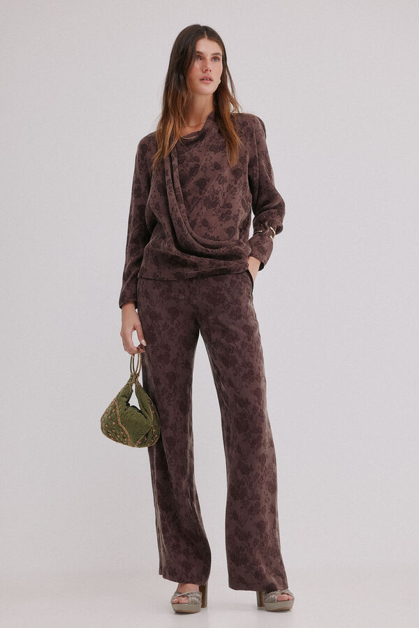 Hoss Intropia Blusa jacquard . Concha Castanho