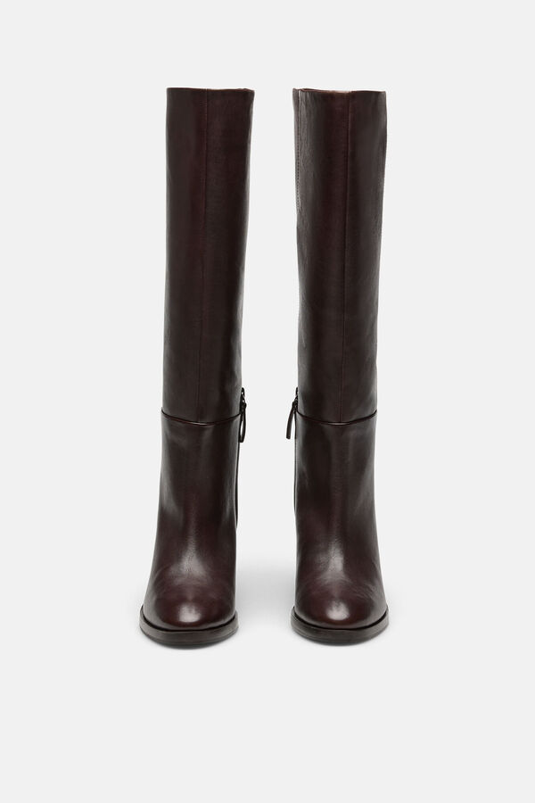 Hoss Intropia Melisa. Botas de pele com salto Castanho