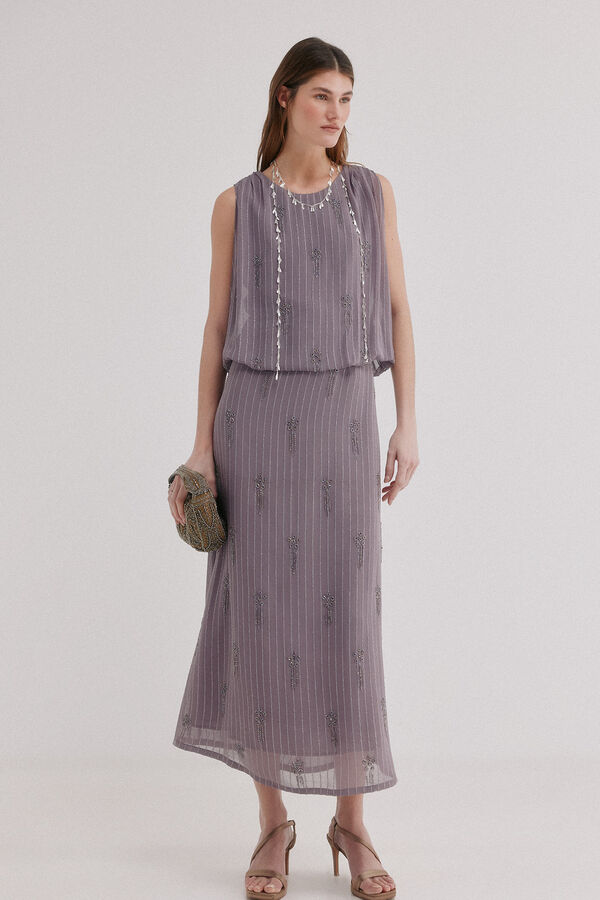 Hoss Intropia Alejandra. Vestido bordado Roxo