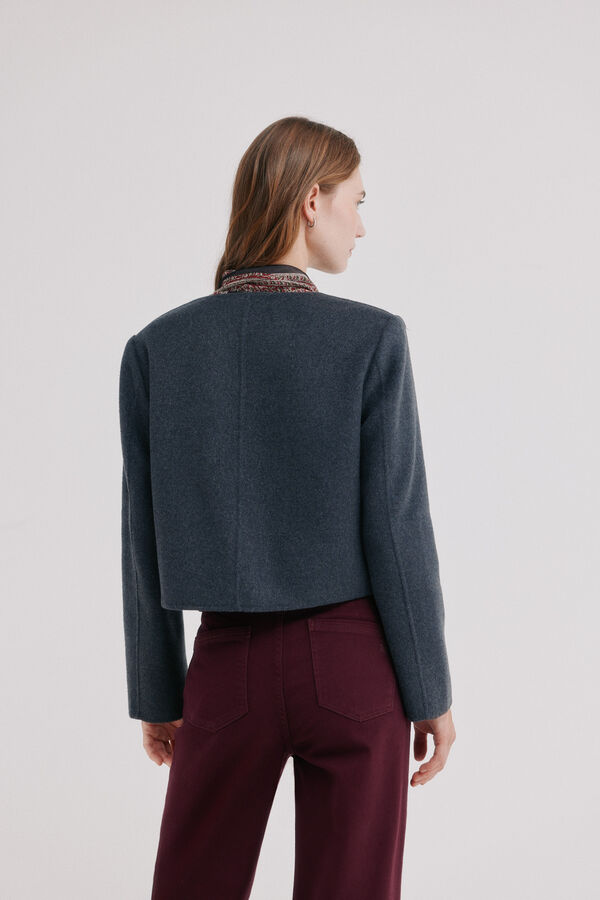 Hoss Intropia Erea. Blazer cropped Cinzento