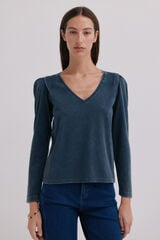 Hoss Intropia Monserrat. T-shirt efeito lavado Azul