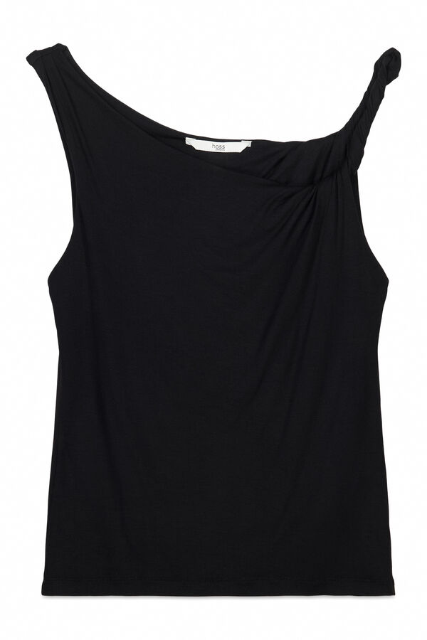 Hoss Intropia Milia. Camiseta drapeada Preto