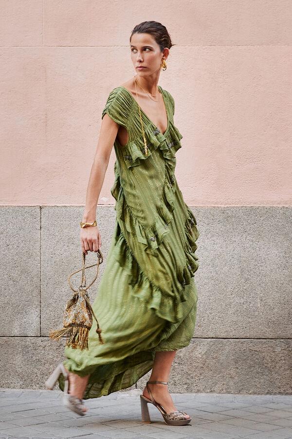 Hoss Intropia Adèle. Vestido bordado Amarillo