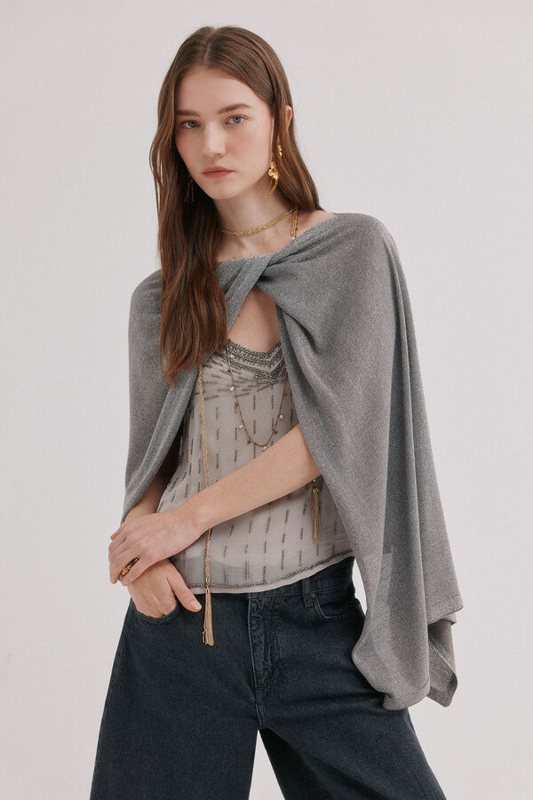 Hoss Intropia Laila. Capa com n&oacute; e brilho Cinzento