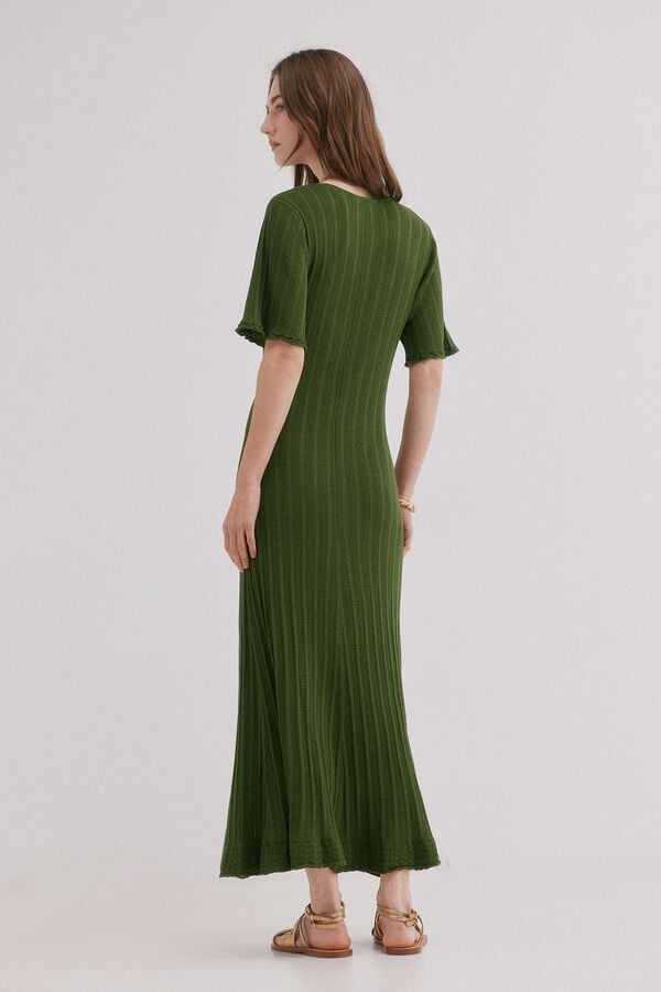 Hoss Intropia Anne. Vestido de malha rendada Verde