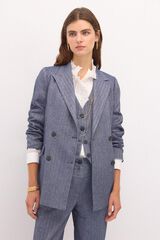 Hoss Intropia Elsa. Blazer trespassado em espiga Azul