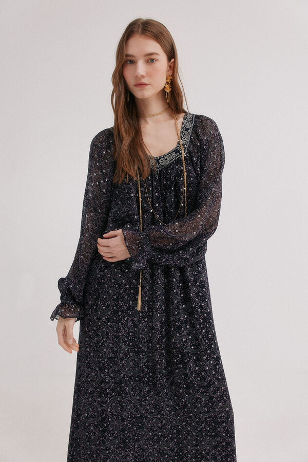 Hoss Intropia Aitana. Vestido com bordado Roxo