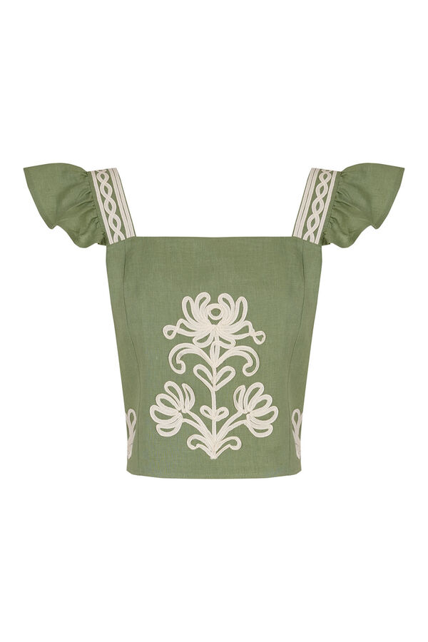 Hoss Intropia Caela. Top bordado Verde