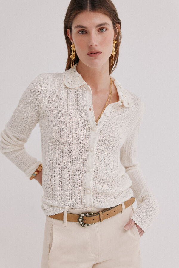 Hoss Intropia Isabel. Top vazado Ecru