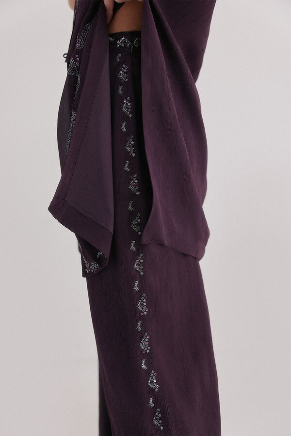 Hoss Intropia Prisca. Cal&ccedil;a bordada Roxo